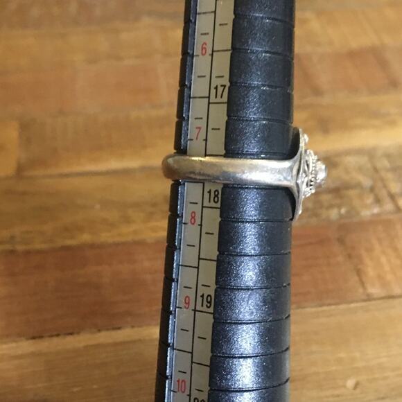 Vintage Sterling Silver Garnet Ring, Gothic Boho Ornate 925 Statement – Size 8.5 - Picture 5 of 6